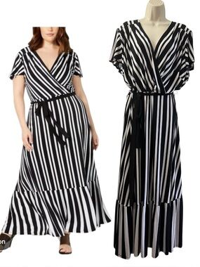 INC International Concepts Striped Maxi Dress Size 3X NWT MSRP $110